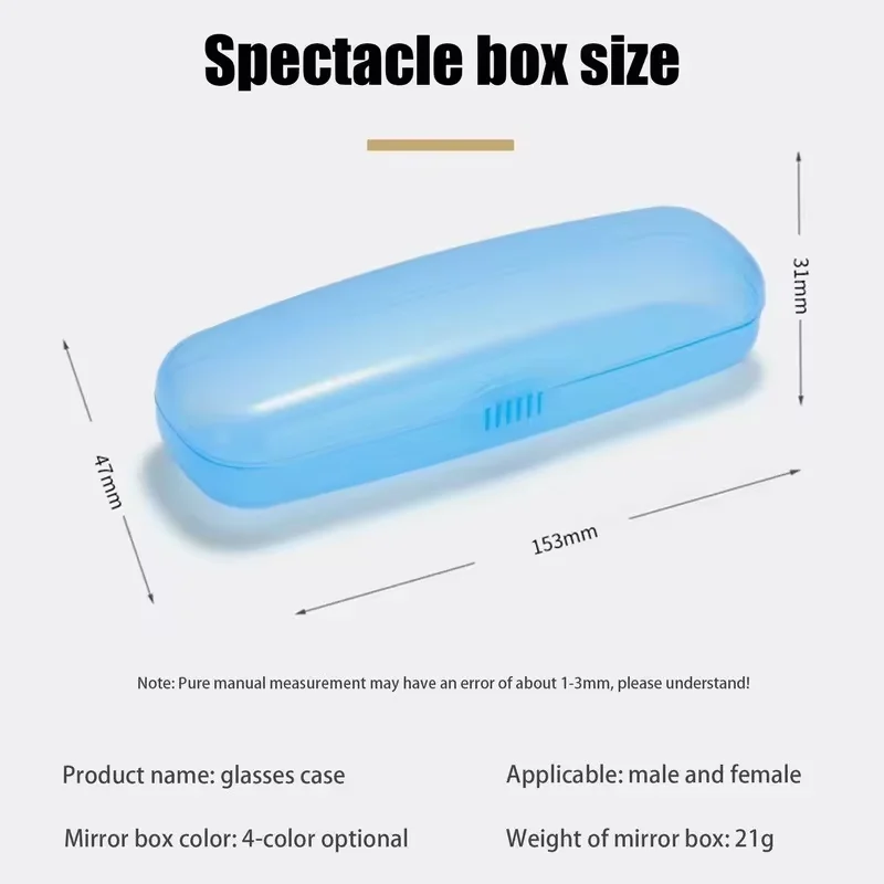 Xgnvpy Plastic Color Glasses Box Simple Lightweight Myopia Reading Glasses Box Fresh Translucent Glasses Trinkets Storage Box