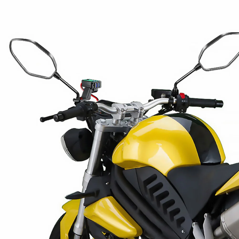 

4.8A Motorcycle Usb Dual Output Mobile Phone Charging Port For Outdoor Travel Easy Install Durable Pp Material Dual Usb