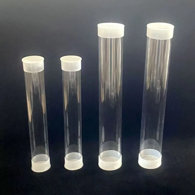 Naxilai 10pcs Clear Storage Small Plastic Round Tube with Cap Rigid Bottle Container 39x40x200mm/1.57