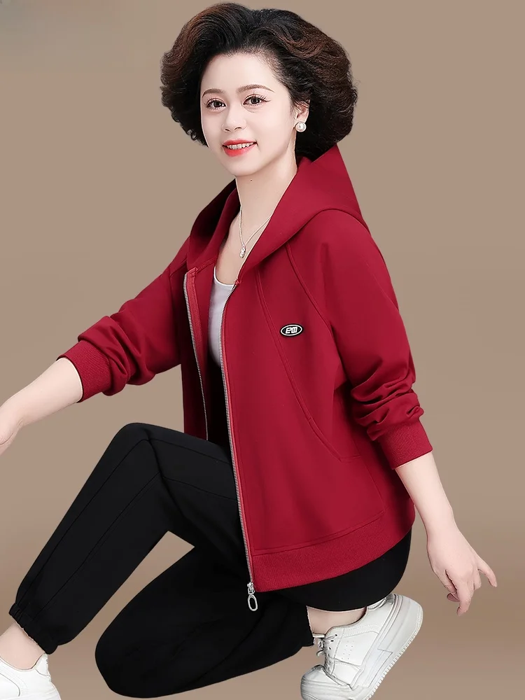 

Lunar New Year Zodiac Women's Mom Spring Sportswear Set 2025 New Sle Mid-Aged And ly Spring Autumn Outerwear Large Siz...