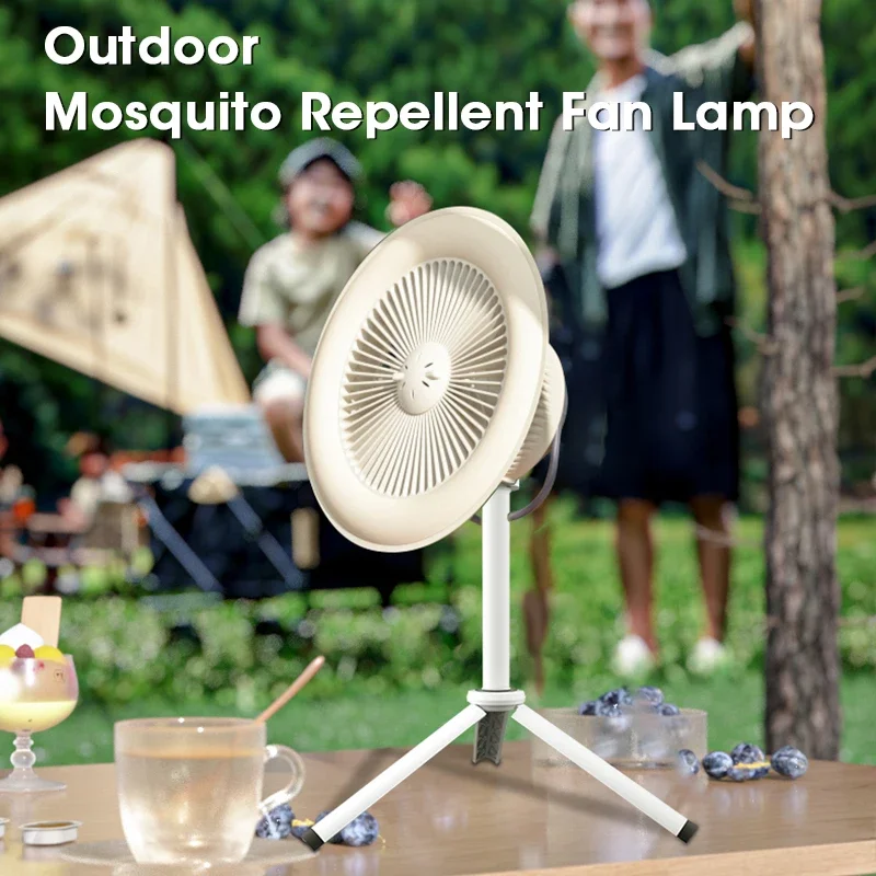 3 in1 5000mAh Camping Fan Rechargeable Desktop Portable Electric Fan Wireless Ceiling Electric Fan with LED Lighting Tripod