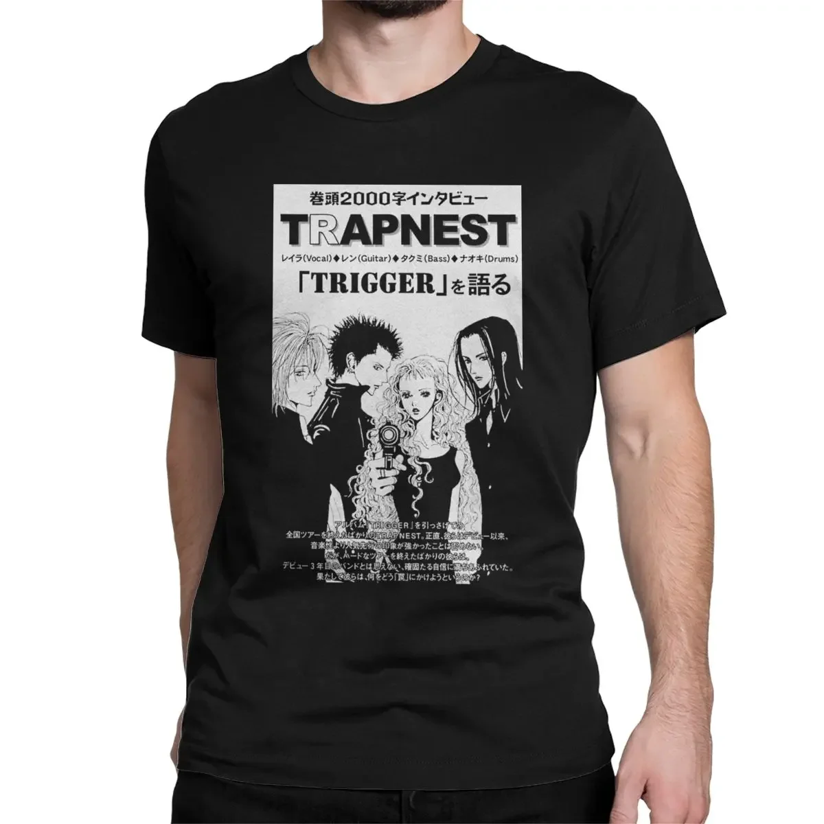 Nana Trapnest Trigger anime T Shirts The Black Stones manga 100% cotton 90s punk sex pistols   ai yazawa westwood Gift Idea Tops