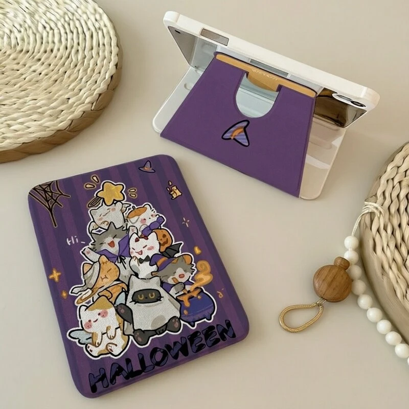 Purple Stripes Halloween Cat 360° Rotation Cover For iPad Pro 13 11th M5 M4 12.9 A16 8 7 9th 10th Air 11 M2 M3 Mini Tablet Case