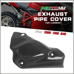 MOTO4U For Ducati 1098 1198 848 100% Carbon Fiber Exhaust Muffler Pipe Heat Shield Cover Fairing Motorcycle Modification