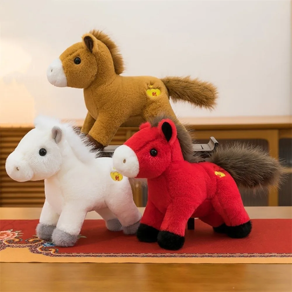 Mascot Dolls 2026 Horse Plush Doll Good Luck Cute Lucky Horse Plush Toys Kawaii Creative Zodiac Pony Figurine Festive Decor