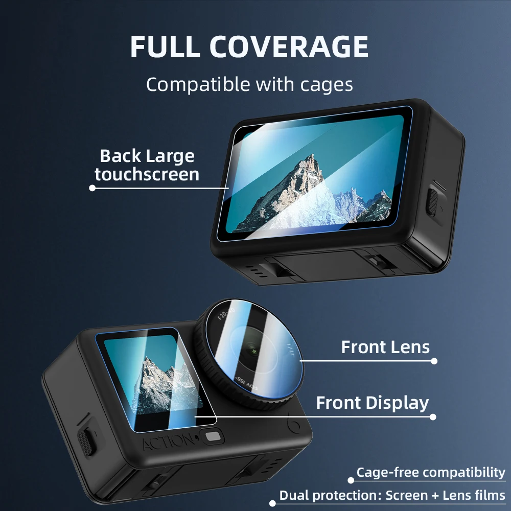 Flymile beschermfolie voor DJI OSMO Action 6-accessoires Lensscherm Gehard glas HD-beschermfolie