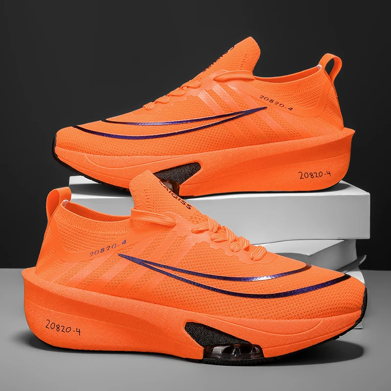 أحذية جري خفيفة الوزن للرجال - أحذية رياضية منخفضة الارتفاع قابلة للتنفس مع نعل مبطن، ودعم قوس، وملمس مضاد للانزلاق - تصميم شبكي من القماش المحبوك، مناسبة للماراثون وصالة الألعاب الرياضية والركض والجمباز - أحذية رياضية لجميع المواسم للتدريب غير الرسمية