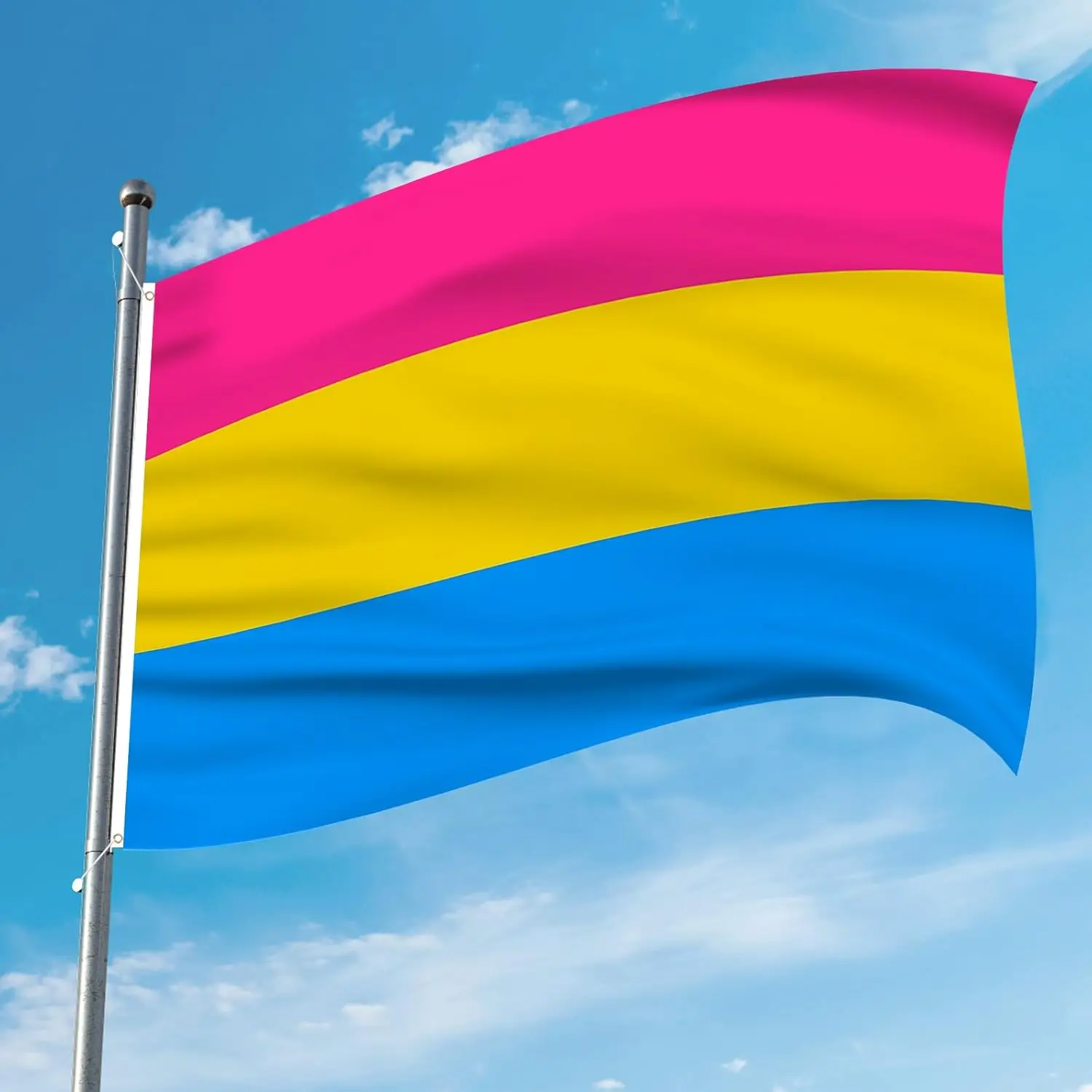 

90x150CM 3x5 Foot Pansexual Pride Flag - Vivid Color and Fade proof - Canvas Header and Double Stitched - Omnisexual LGBT Flags
