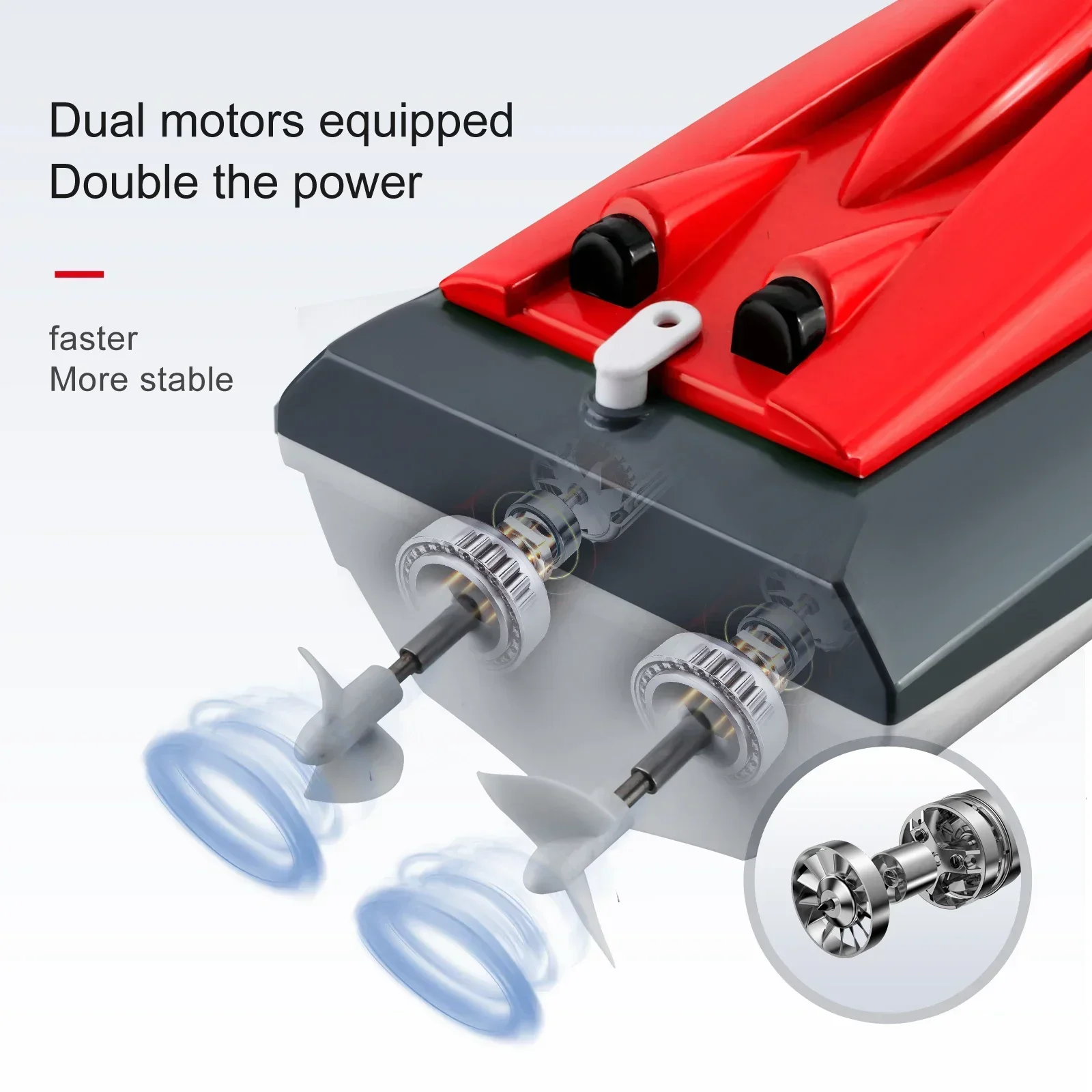 เรือบังคับวิทยุ 806 2.4G ของเล่นกันน้ำ มอเตอร์คู่ ความเร็วสูง 20 กม./ชม. สำหรับแข่ง