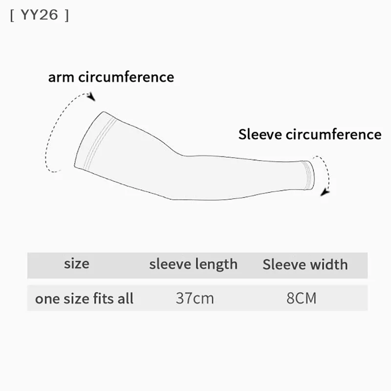 زوج واحد من أغطية الذراع للحماية من أشعة الشمس فوق البنفسجية من النايلون بدون أصابع للقيادة والجولف والجري والرياضات الخارجية