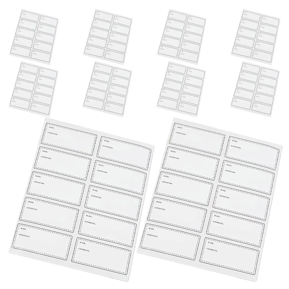 Waterproof Oil-Resistant Food Labels 10 Sheets – Blank Handwritten Stickers for Expiration Dates, Freezer & Kitchen