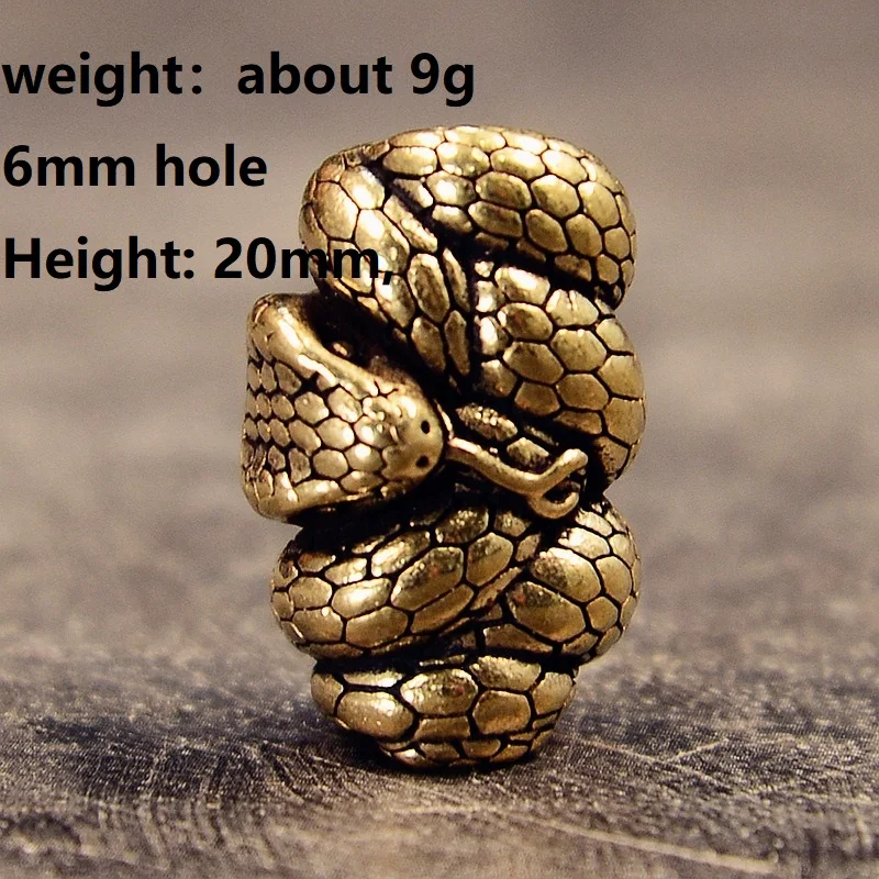 النحاس بيثون أفعى الجرسية سكين الخرز DIY EDC مظلة حبل الحبل Paracord أساور ثعبان المعلقات مجوهرات اكسسوارات في الهواء الطلق