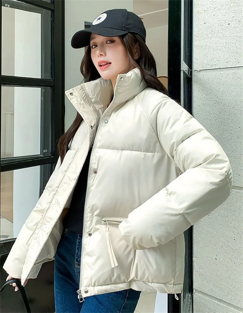 Winter Jacket Women Parkas Thicken Warm Coat Stand Collar Solid Color Casual Parka Women Fashion 2024 Hot New Streetwear