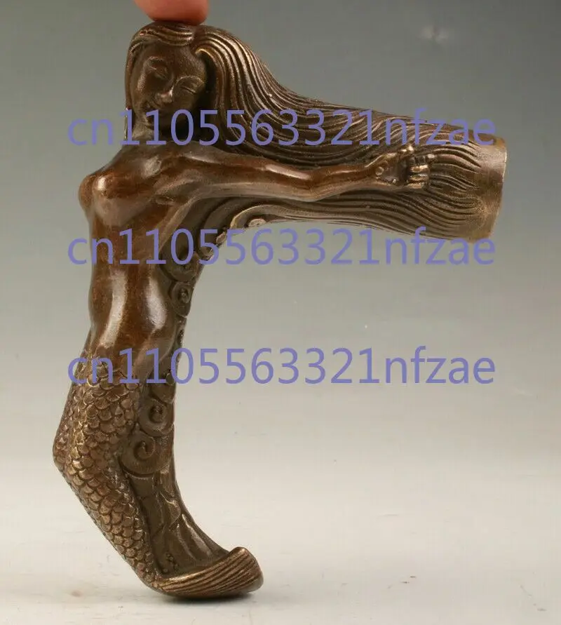 

ANTIQUE BRONZE CANE WALKING STICk HEAD Beauty Girl woman STATUE OLD collectable
