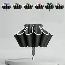 Fully Automatic Reverse Folding Umbrella with Windproof Reflective Stripe UV Umbrellas