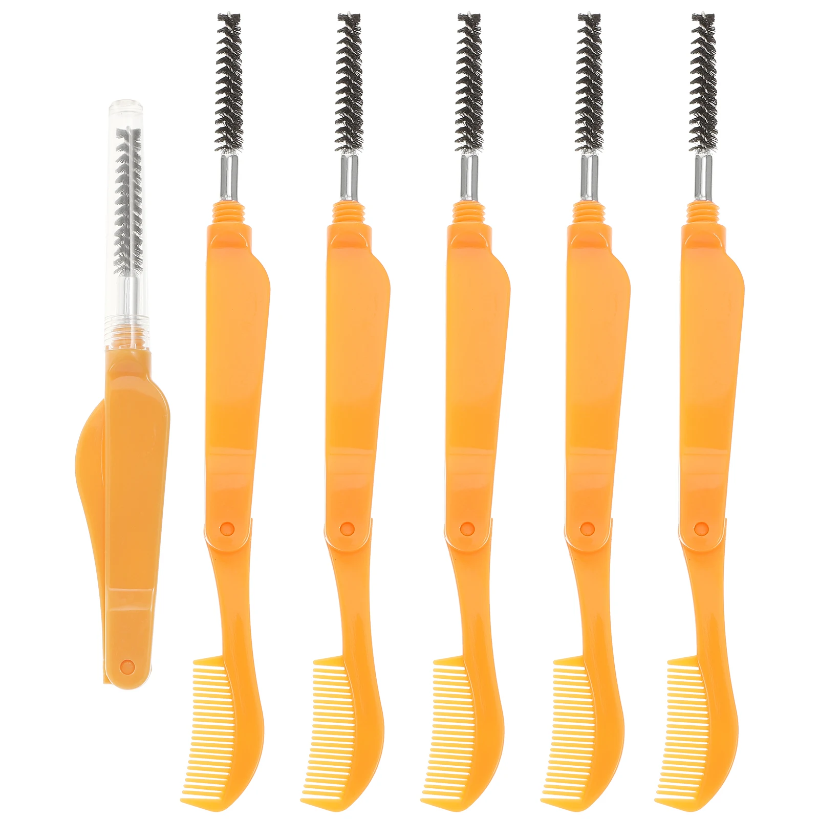 6개입 접이식 속눈썹 빗 눈썹 빗 세트 구부릴 수 있는 메이크업 도구 속눈썹 및 눈썹 정리 자연스러운 마무리 살롱 가정용