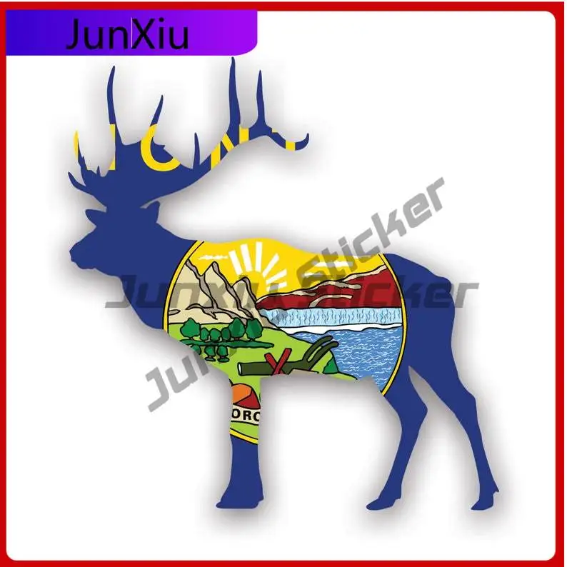 

Montana Deer Shaped Flag Sticker Uv Protected Mt Stag Hunter Hunting Archery Antlers Outdoors Explore Car Sticker Vinyl Decal