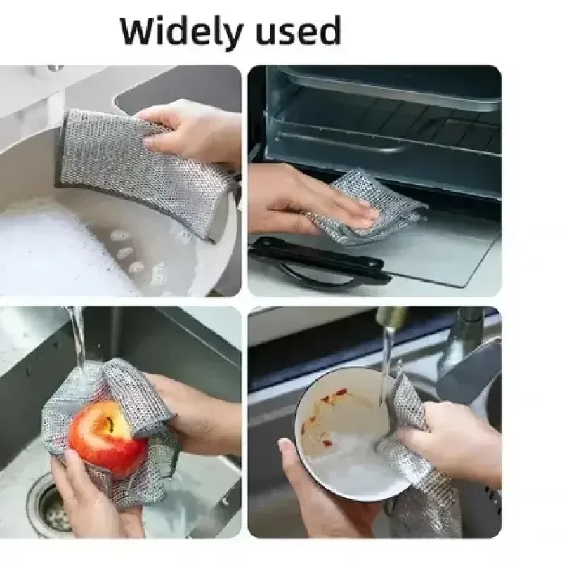 Lot Of Multipurpose Wire Cleaning Cloths Kitchen Dishwashing Cloths New Pan Pot Dishes Rags Wet & Dry Non-stic