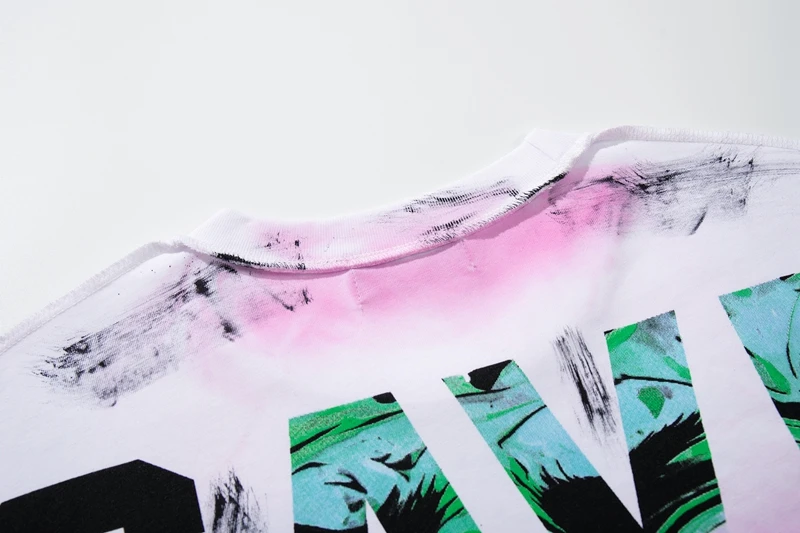 Monster-Schrei-Grafik-T-Shirt für Herren, Strass-Verzierung, Pink Tie-Dye, Oversized Punk Gothic Vintage Streetwear T-Shirt, Washed-Look – Detail 8
