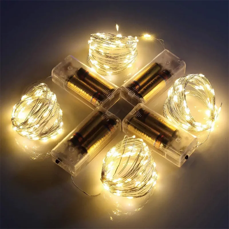 

Waterproof LED String Lights with Copper/Silver Wire2M/5M/10M for Christmas Tree Wedding Party Fairy Holiday Lighting Decor