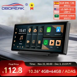 K50 4G + 64G 10,26 4G Android 13 AI pantalla navegación GPS Carplay Android AUTO lente Dual Dash Cam espejo retrovisor grabadora de vídeo