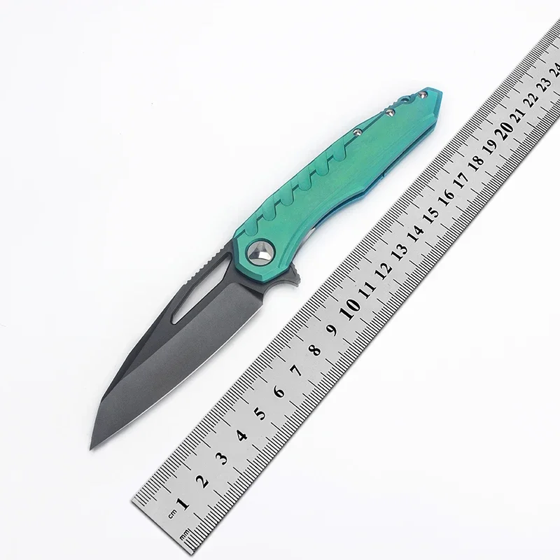 Evil Eyes Customized Sharp Knife with Sigil DLC M390 Blade Titanium Handle Sacrum Pocket EDC STools Hidden Clip