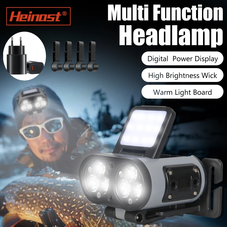 Induction LED Headlamp TYPE-C Rechargeable 6LED+COB Headlight 6 Modes Portable Head Light Led Flashlight For Camping Hiking