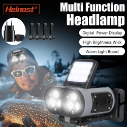 Induction LED Headlamp TYPE-C Rechargeable 6LED+COB Headlight 6 Modes Portable Head Light Led Flashlight For Camping Hiking