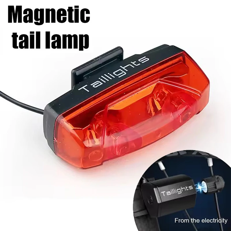 Bicycle Tail Light No batteries required Magnetic Power Generation Bike Lamp Taillight Self-Powered Magnetic Induction Light