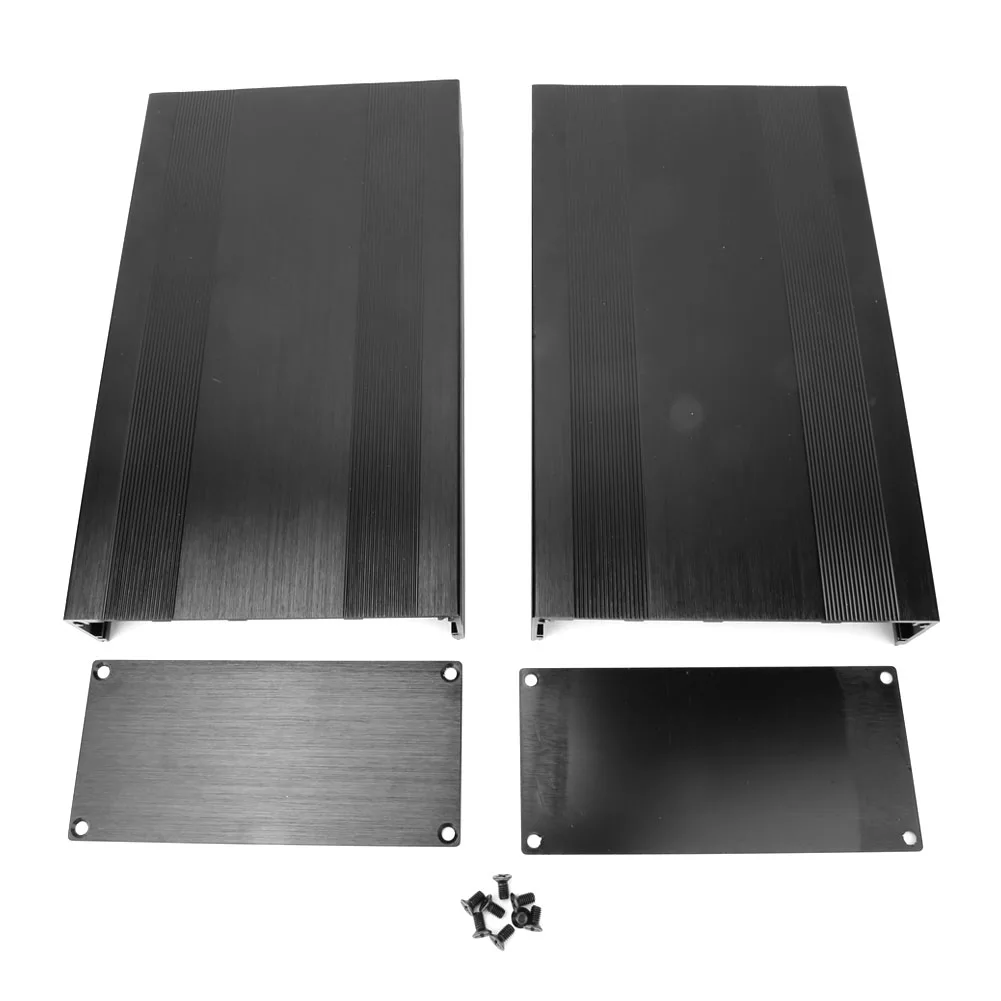 Instrument Project Accessoires Geborsteld Zwart Oxide Split Type Aluminium Koelbehuizing Behuizing Elektronische Box voor Versterker GPS