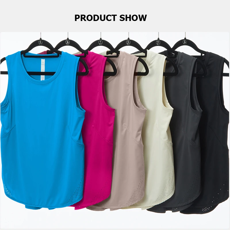 Summer Sleeveless Yoga T-Shirt Women Loose Fitness Running Tank Top Breathable Quick Dry Gym Vest Female Workout Sportswear