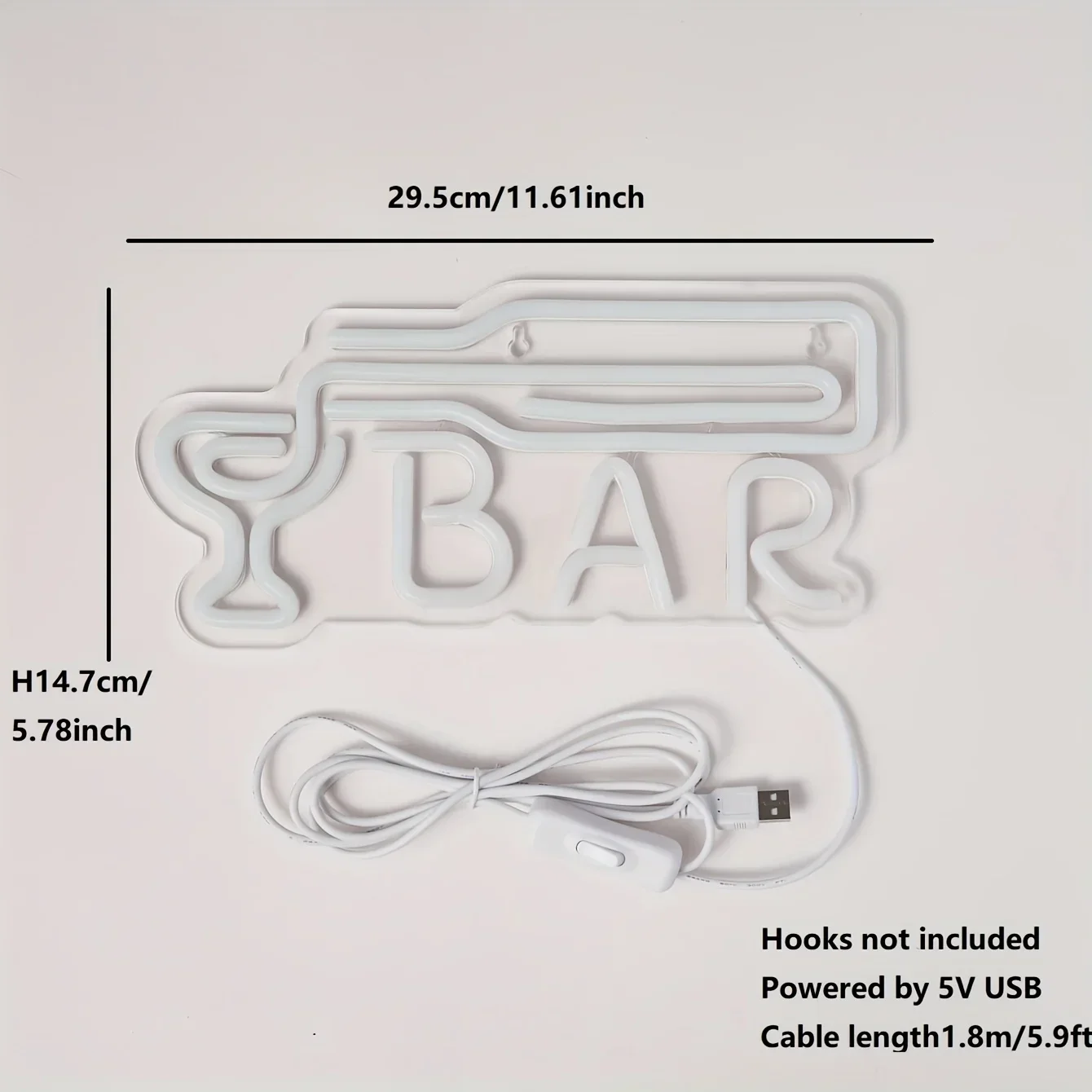 Bar Neon Sign,Beer LED Neon Light for Wall Decor, USB Powered , Acrylic Bar Neon Lights for Home Bar, Store, Club, Bistro, Party