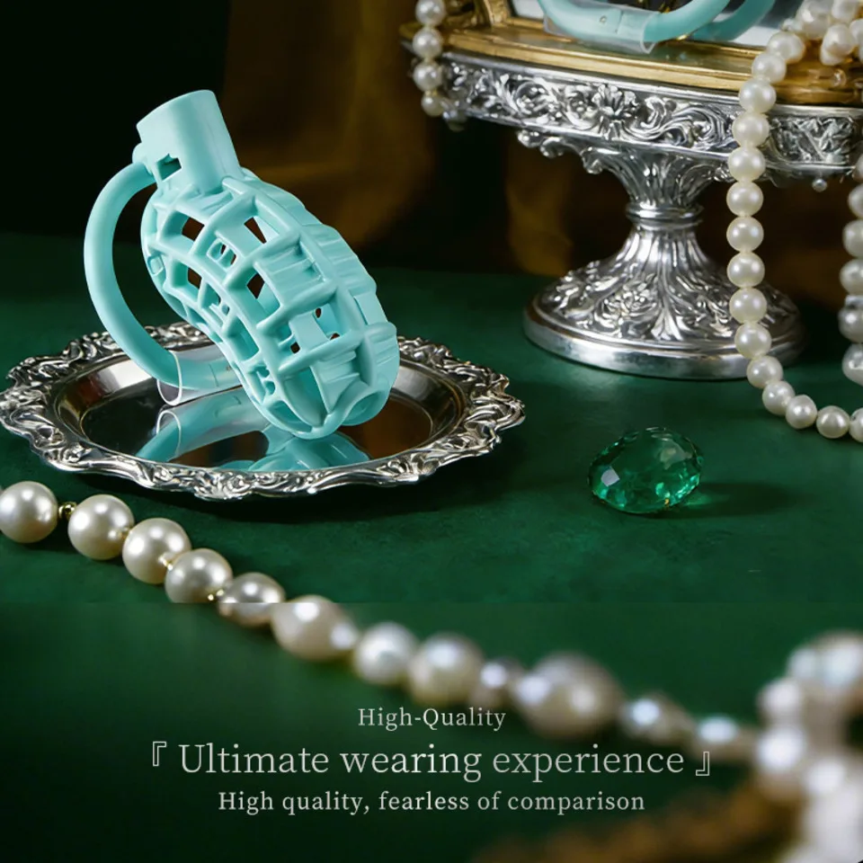 New Green Mesh Chastity Cage High Quality Male Cock CB Lock Anti-cheating Abstinence Restraint SM Bondage Adult Sex Toys Gays view 5