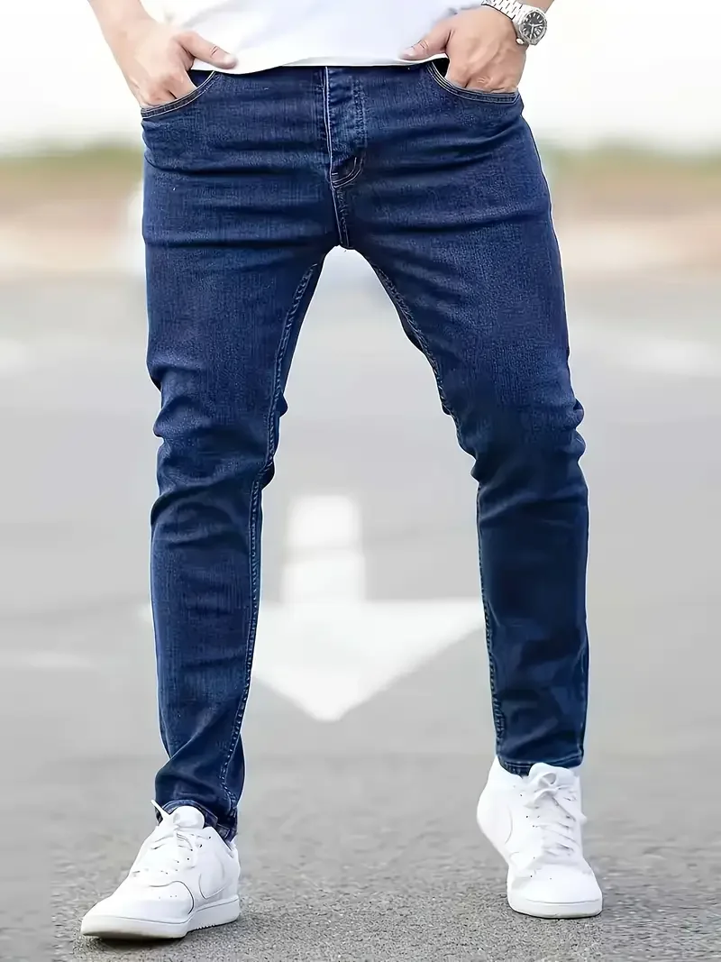 

Street Fashion Solid Color Men'S Jeans - Slim Fit Fashionable Men'S Jeans For All Seasons