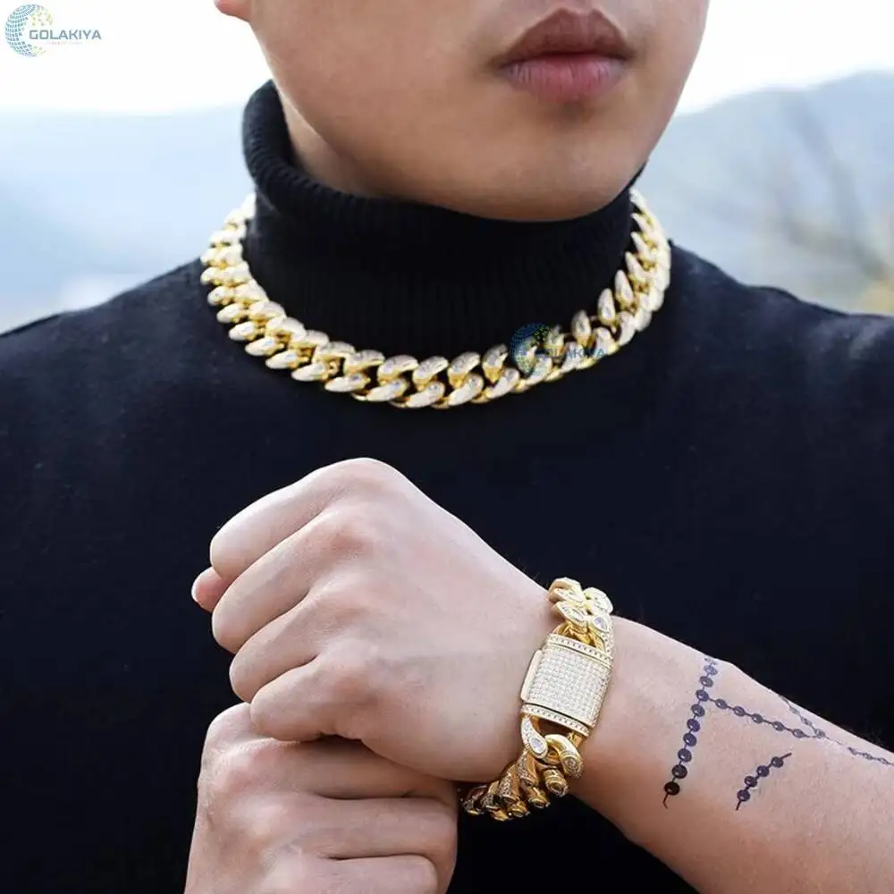 Fashion Pear Cut Moissanite Cuban Link Chain 22MM Iced Out Hip Hop Necklace for Men Custom Bling Chain..