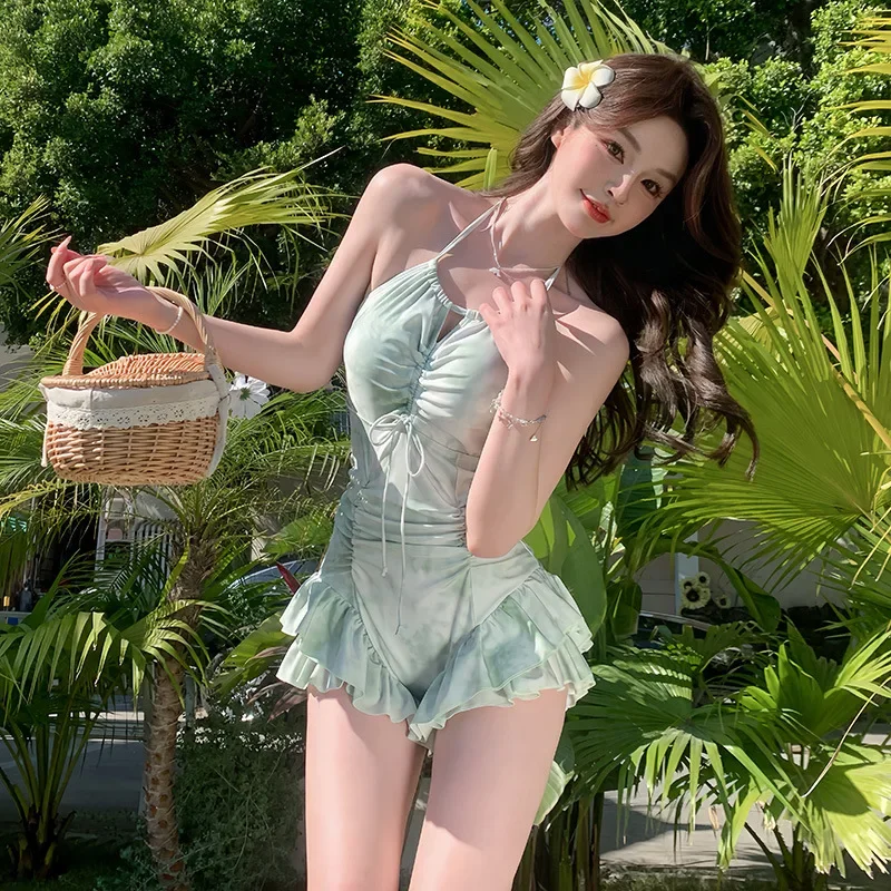 

New Swimsuit for Women, Summer Jumpsuit, Sun Protection, Belly Coverage, Slimming Effect, Hot Spring Vacation Swimsuit