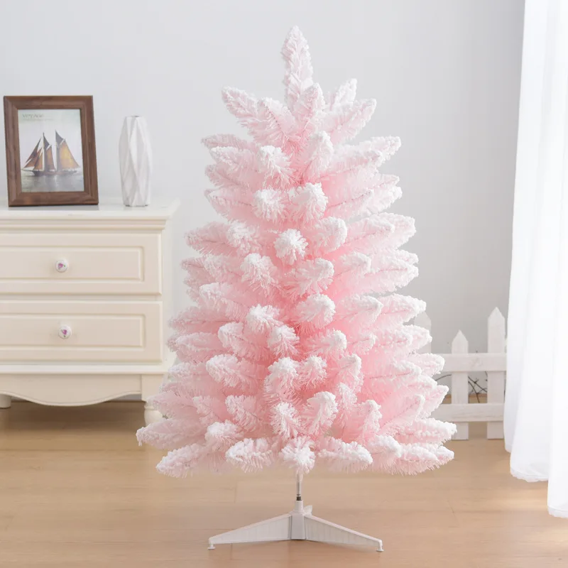 Artificial Pink PVC Christmas Tree, Encryption Sticky Snowy Tree, Home, Shopping Mall, Party Decoration, 60cm to 210cm