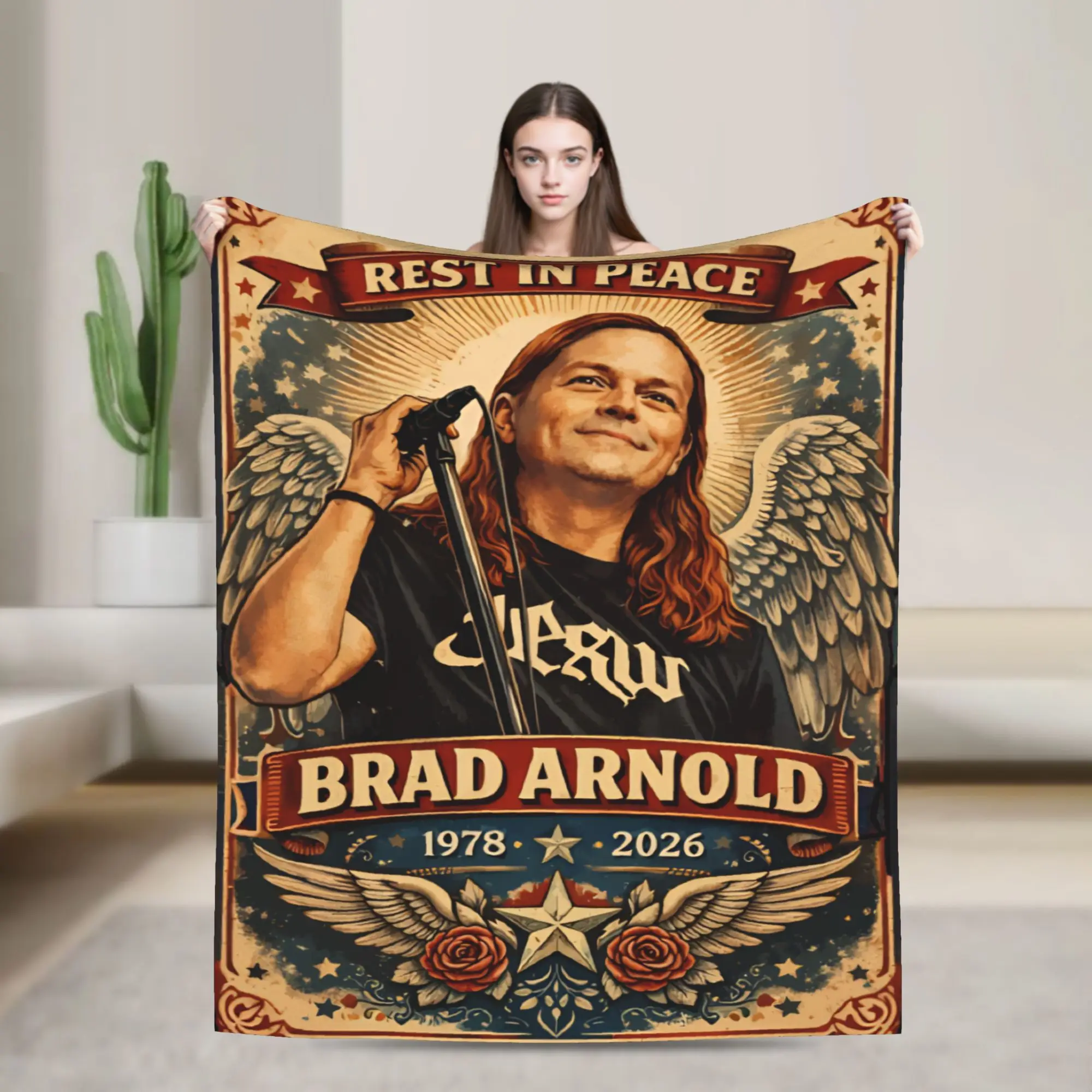 

Пледы из флиса Brad Arnold 3 Doors Down, легкие тонкие пледы для кровати, дивана, коврика