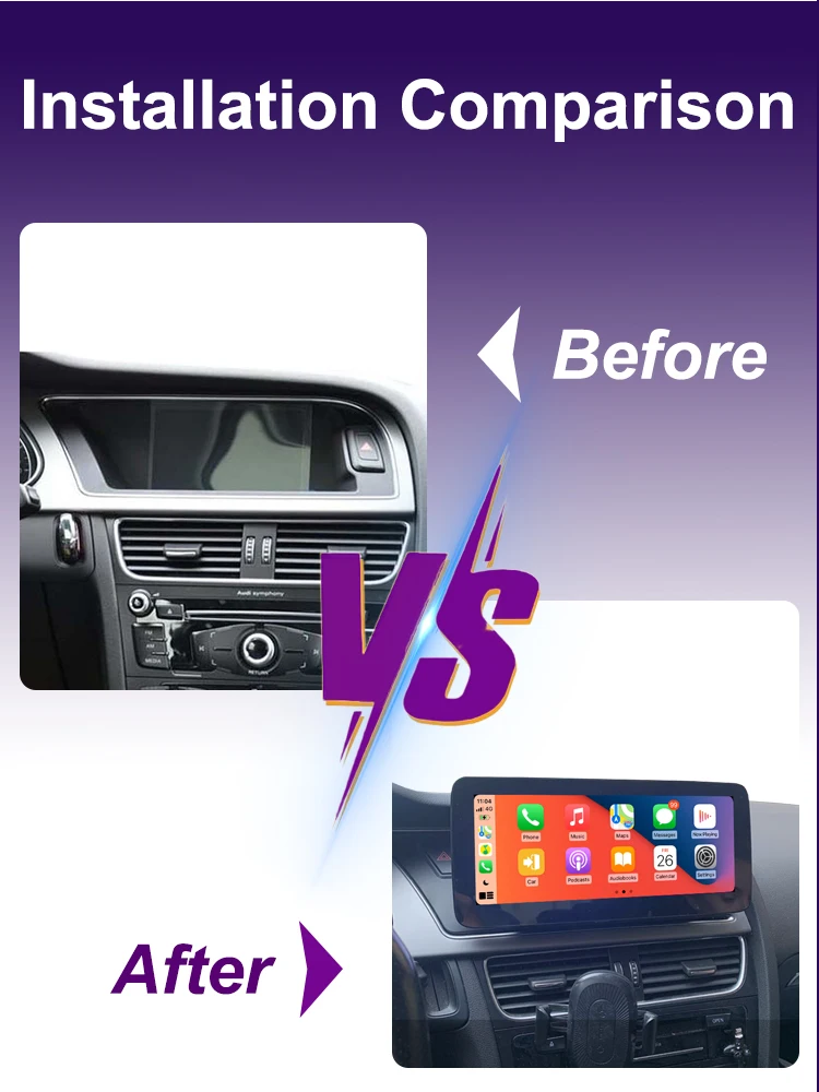 AUTOTOP 10,25 "Wireless CarPlay Android Auto Auto Radio Für Audi A4 B8 A5 2009-2016 AirPlay Spiegel Link auto Spielen Linux Bildschirm – Detail 4