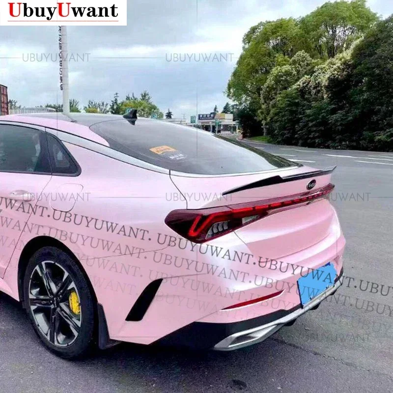 For KIA K5 Optima 2020 2021 Spoiler ABS Plastic Gloosy Black Rear Trunk Boot Lip Spoiler Car Tail Wing Decoration V Style