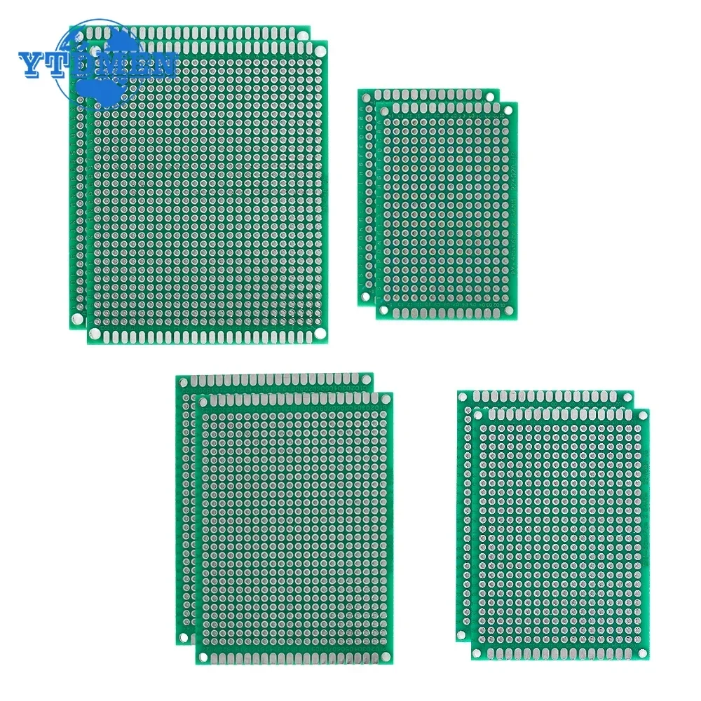 4 Sizes Universal PCB Prototype Circuit Board 4x6/5x7/6x8/7x9cm Double sided PCB Protoboard green for Soldering Project