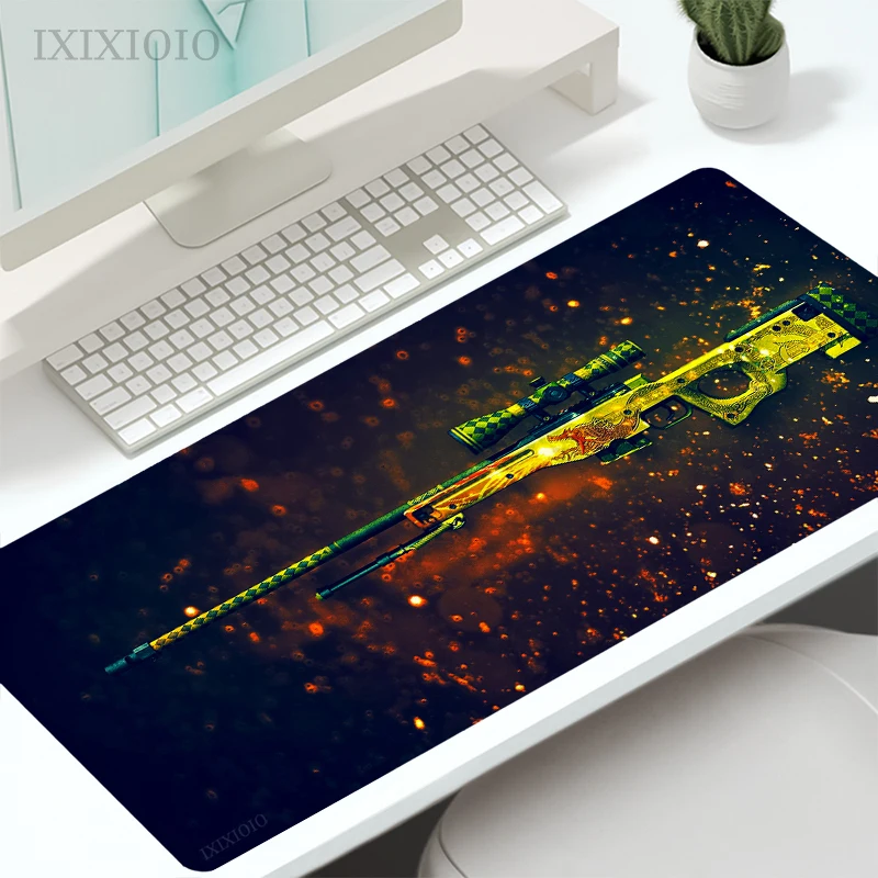 Csgo Gun Cs Go Mouse Pad Gamer XL Large New HD Mousepad XXL Playmat Non-Slip Natural Rubber Office Office Accessories Table Mat