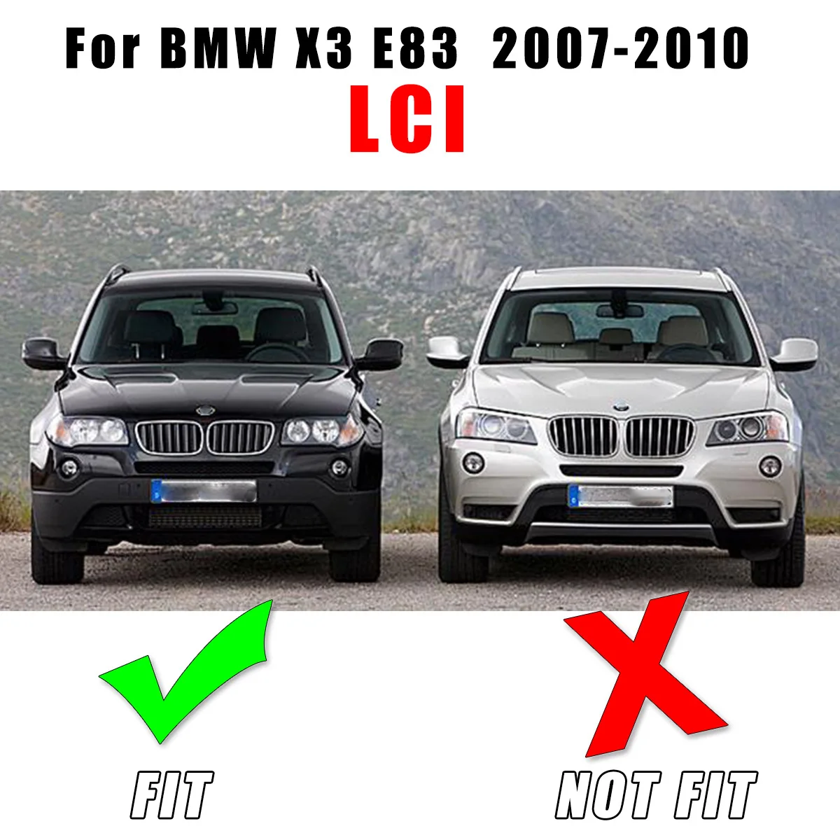 لسيارات BMW X3 E83 LCI 07-10 المصد الأمامي إطار ضوء الضباب شبكة مصابيح الضباب غطاء خفيف غطاء الزخرفية