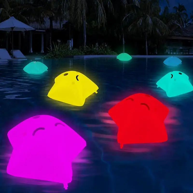 Floating Lights Star 7-Color Changing Floating LED Lights Waterproof USB Lamp For Party Supplies Garden Hot Tub Patio
