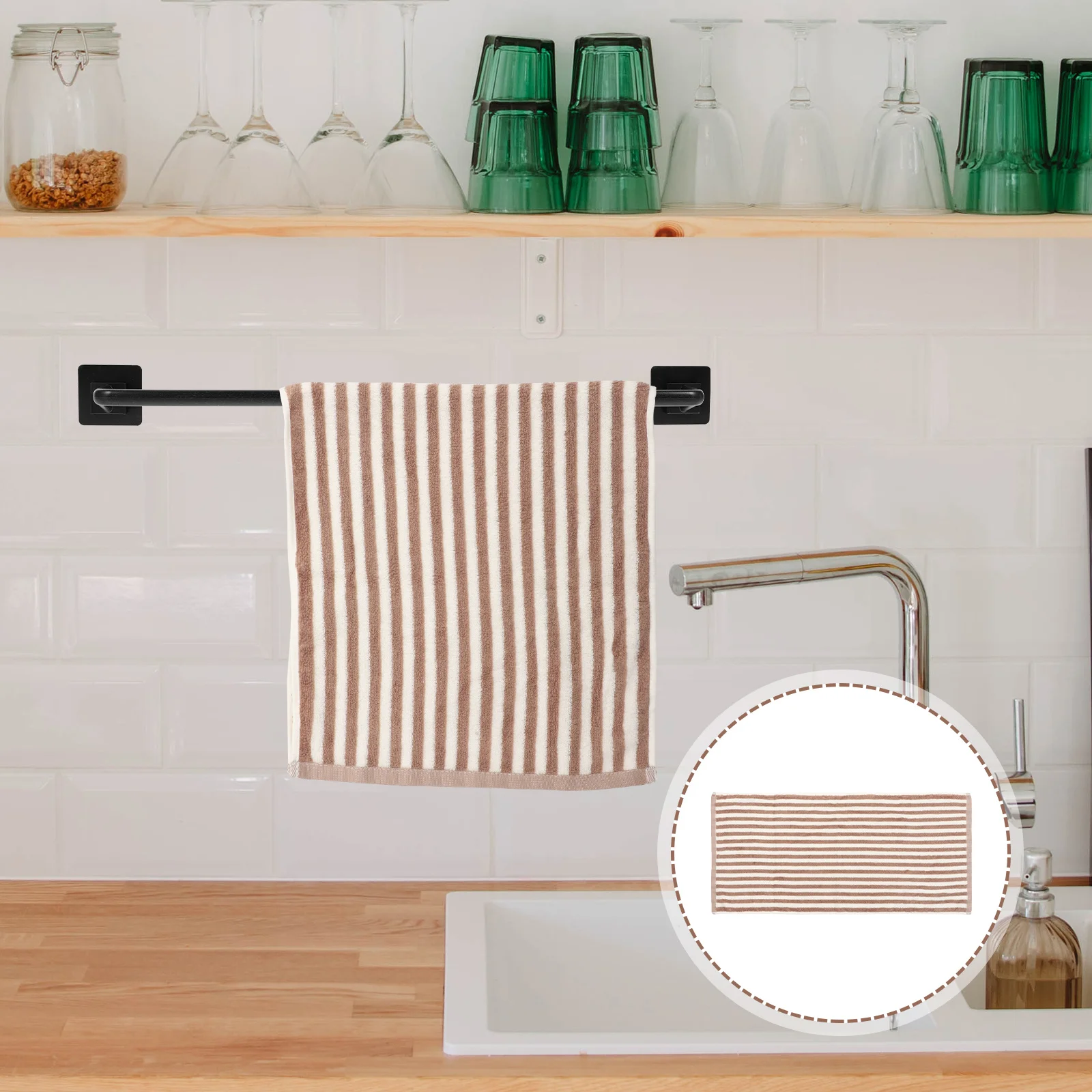 

Striped Cotton Dish Towel Extra Large Soft and Supple Kitchen for Table Cooking Utensils Washing Reusable