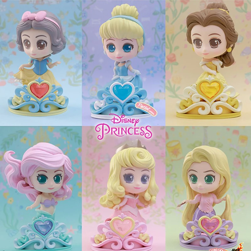 

Disney Princess Series Anime Figure Powder Enamel Snow White Action Figure Cute Cinderella Belle Figurine Collection Model Toys