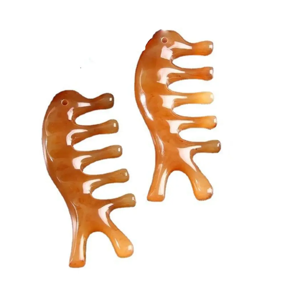 

Little Dolphin Gua Sha Massage Comb Five-Tooth Scraping Meridian Massage Comb Resin Relaxing Body Massage Comb Momen And Man