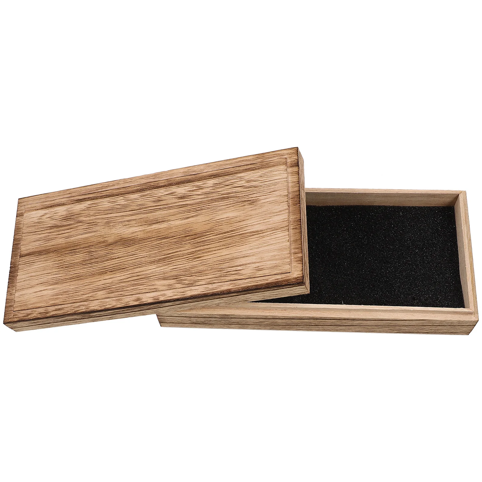 Wooden Jewelry Box Solid Wood Jewelry Case Sponge Liner Dustproof Desktop Storage Organizer For Necklaces Bracelets Earrings