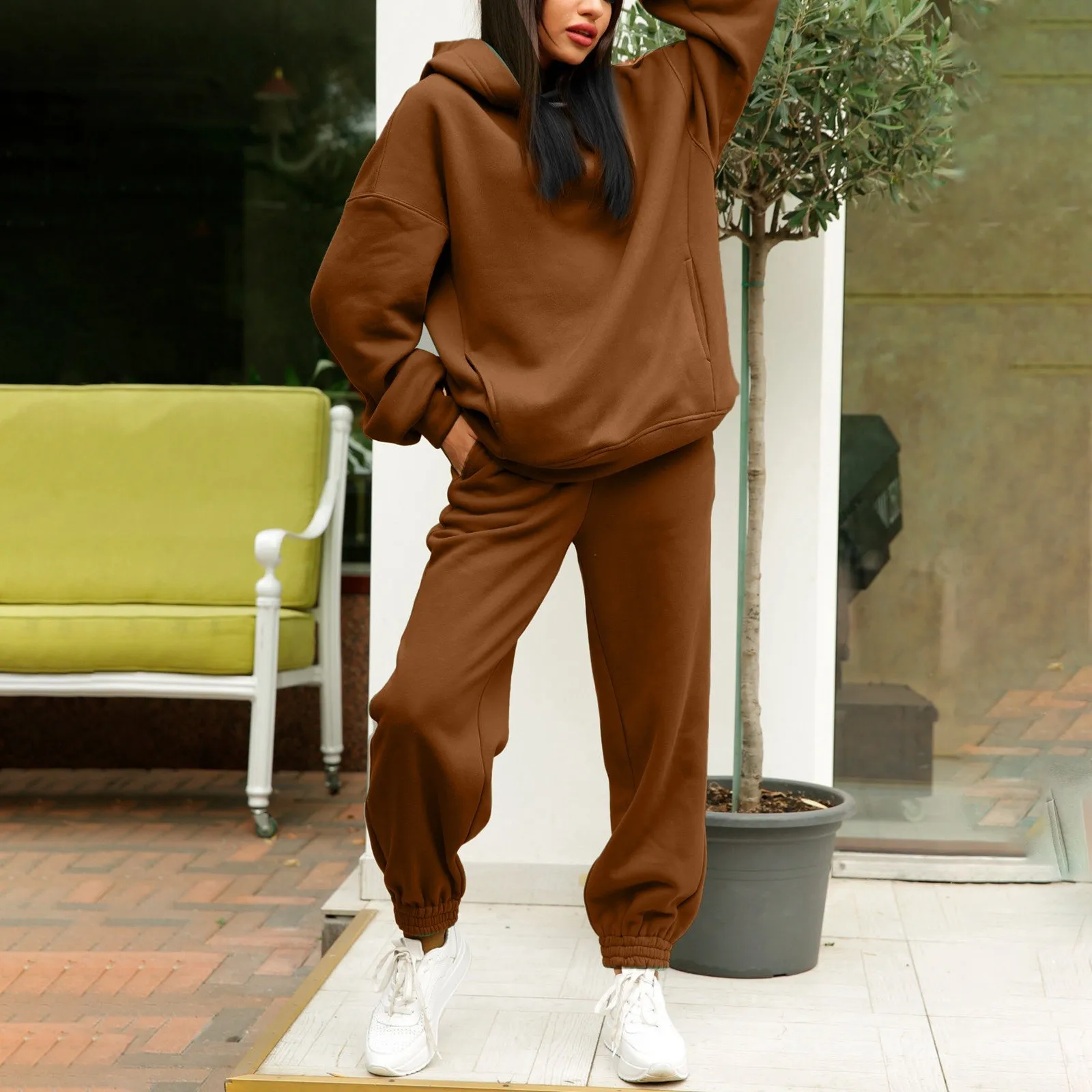 2 Piece Outfits Oversized Hoodies+Pants Streetwear Sport Suit Spring Two Piece Set Woman Set Autumn Women\'s Female Tracksuit