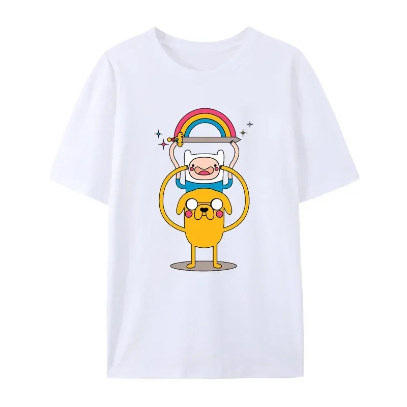 Camisetas con estampado de dibujos animados de Adventure Time hombres moda Harajuku, cómics creativos, camisetas geniales